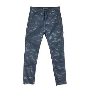 Bevy Flog Women's 25 Navy Camo Print Shely Stretch Drawstring Pants EUC